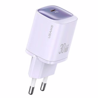 USAMS Tīkla lādētājs CC251 30W GaN USB-C Fast Charging HC Series violets CC251TC03