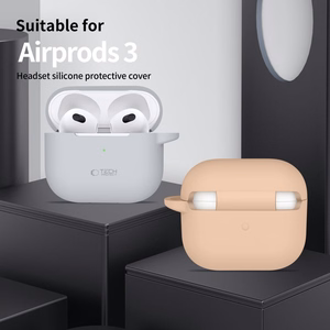 Tech-Protect Silicone Hook Case for Apple AirPods 3 - Beige