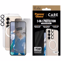 CARE by PanzerGlass Flagship 3in1 viedtālruņa apvalks + privātuma stikls + lēca Samsung Galaxy S25+