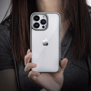 Rock Guard sērijas viedtālruņa apvalks Iphone 16 Plus caurspīdīgs-melns