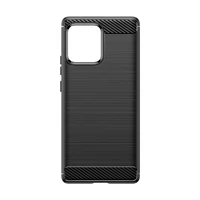Carbon Case silikona viedtālruņa apvalks Motorola Edge 40 Pro - melns
