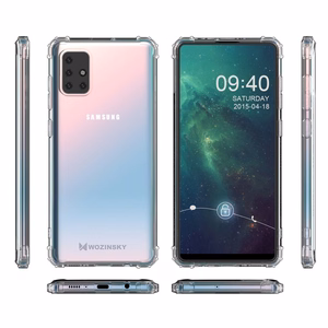 Viedtālruņa apvalks Wozinsky – izturīgs pret šokiem, ar militārās klases aizsardzību, paredzēts Samsung Galaxy A72 4G, caurspīdīgs