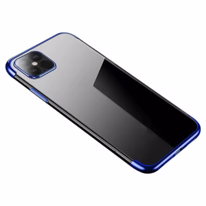 Clear Color Case гелевый TPU чехол с гальванизированной рамкой для iPhone 13 mini синий