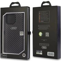 Audi Oglekļa šķiedras iPhone 14 Pro 6.1" melns/melns cietais apvalks AU-TPUPCIP14P-R8/D2-BK