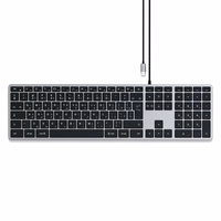 Wire keyboard USB C QWERTY Satechi Slim W3 Wisarkans ST-UCSW3M space pelēks