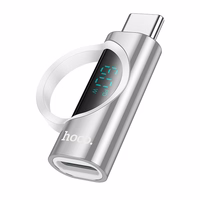 Adapteris USB-C uz Lightning Hoco 3A 60W ar digitālo indikatoru UA32A sudrabains
