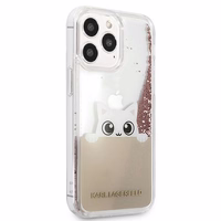 KARL LAGERFELD KLHCP13LPABGNU IPHONE 13 PRO / 13 6.1 "rozā / rozā maciņš PEEK A BOO LIQUID GLITTER
