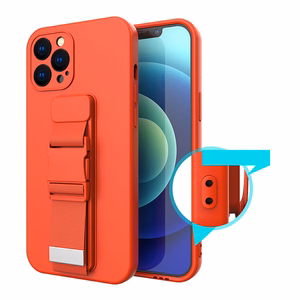 Virves apvalks gēla apvalks ar ķēdes siksniņu somas siksniņa iPhone 12 Pro Max gaiši zila