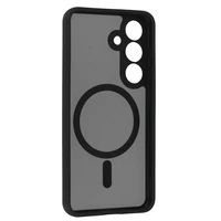 Pilnīgs matēts Mag vāks viedtālrunim Samsung Galaxy S25 - melns