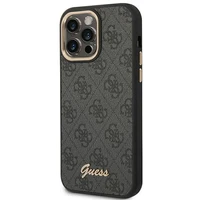 Guess GUHCP14XHG4SHK iPhone 14 Pro Max 6.7" melns / melns viedtālruņa apvalks 4G ar vintīgā aukso logotipa dizainu