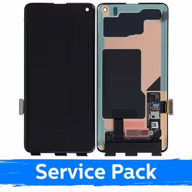 LCD Displejs Saderīgs ar Samsung G973 S10 Melns (Service Pack) (NF version)