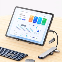 Tech-Protect HB06 HUB adapteris 8in1 TYPE-C + USB2.0 + USB3.0 + SD/TF + AV3.5 - pelēks