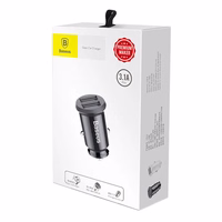 Baseus Grain automašīnas lādētājs 2x USB 5V 3.1A (melns)