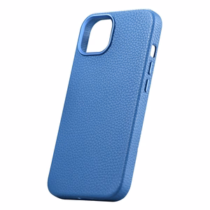 iCarer Litchi Premium ādas viedtālruņa apvalks iPhone 14 Plus Magnētiskais ādas apvalks ar MagSafe Gaiši zils (WMI14220711-LB)