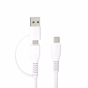 Forever recycling cable 2in1 1.5m 3A USB-C - USB-C + USB-A KR2W1-00 white