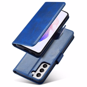 Magnētiskais apvalks Samsung Galaxy S22+ (S22 Plus) ar Flip Cover zilais