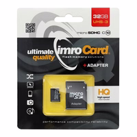 IMRO atmiņas karte microSD 32GB 100MB/s klase 10 UHS 3 ar adapteri SD