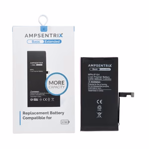 AmpSentrix Basic baterija iPhone 15 (lielas ietilpības 3600 mAh)