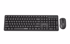 GEMBIRD KBS-WMS-01-CYRL bezvadu tastatura un pele, kirilica, melna