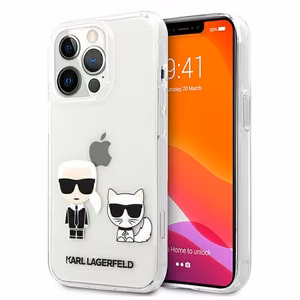 Karl Lagerfeld Karl & Choupette viedtālruņa apvalks iPhone 13 Pro Max 6.7" - caurspīdīgs