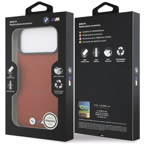 BMW M FW Metal Logo MagSafe futrālis iPhone 17 Pro Max - Sarkans