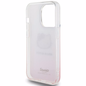 Hello Kitty IML Gradient Electrop Kitty Head viedtālruņa apvalks iPhone 15 Pro - rozā