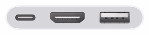 Apple USB-C Digital AV Multiport Adapter – USB-C vairāku portu adapters ar HDMI un USB-A, balts (MW5M3ZM/A)