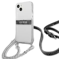Guess GUHCP13SKC4GBSI iPhone 13 mini 5.4" Caurspīdīgs cietais apvalks 4G Pelēks Siksna Sudraba Ķēde