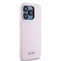 DKNY Liquid Silicone Small Metal Logo MagSafe Viedtālruņa apvalks iPhone 15 Pro - rozā (m)