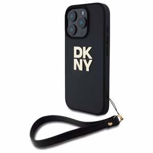 DKNY Wrist Strap Stock Logo viedtālruņa apvalks iPhone 16 Pro Max - melns