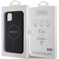 Guess GUHMN61PSAHMCK apvalks iPhone 11 / Xr - melns Saffiano MagSafe