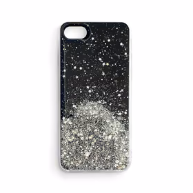 Wozinsky Star Glitter Shining pārsegs Samsung Galaxy S21+ 5G (S21 Plus 5G) melns
