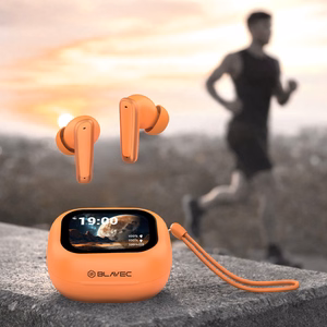 Blavec Bluetooth TWS Austiņas BW-07 Live ar LCD displeju (BW07L-O) oranžas