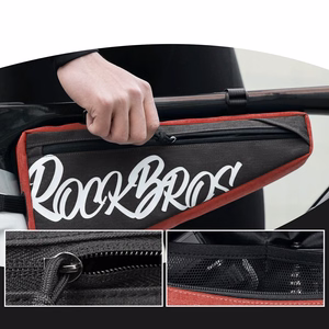 Rockbros G008 Flash Journey trīsstūra velosipēda rāmja soma XL 1.9 l - melna un sarkana