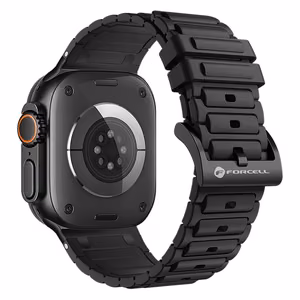FORCELL F-DESIGN FA06 silikona siksniņa APPLE pulkstenim 42 / 44 / 45 / 49 mm melna