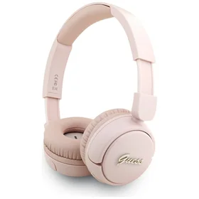 Guess bezvadu austiņas BT HEADPHONES SCRIPT METAL LOGO rozā