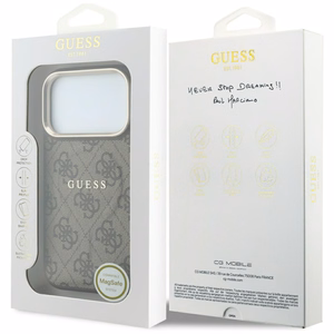 Guess Embossed 4G Classic MagSafe maciņš iPhone 17 Pro Max / 18 Pro Max, brūns