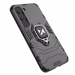 Wozinsky Ring Armor viedtālruņa apvalks Samsung Galaxy S23 bruņu apvalks ar magnētisku turētāju un gredzenu melns