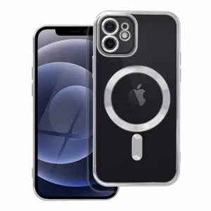 Чехол iPhone 12 Electro Mag Cover совместим с MagSafe серебристый