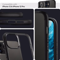 Spigen Ultra Hybrid apvalks viedtālrunim iPhone 12 / 12 Pro - Matēts melns