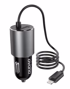 Automašīnas lādētājs Dudao (R5Pro) + lightning (1xUSB; 5V 3.4A) melns