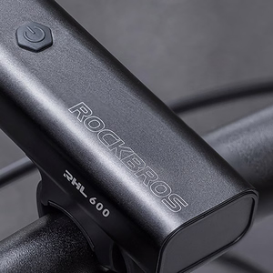 Rockbros RHL600 priekšējais velosipēda lukturis 600lm 2600mAh IPX6 - melns