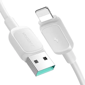 Joyroom Multi-Color Series A14 Lightning / USB-A 2.4A 1.2 m kabelis - balts