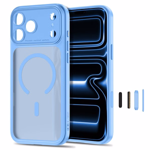 Tech-Protect MagPeak MagSafe CC maciņš, paredzēts iPhone 18 Pro / 17 Pro, matēti gaiši zils