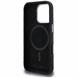 Karl Lagerfeld FW Stamped Karl MagSafe Maciņš iPhone 16 Pro Max - melns