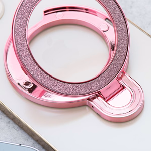 Tālruņa statīvs CIRCLE GLITTER – lipīgs – rozā