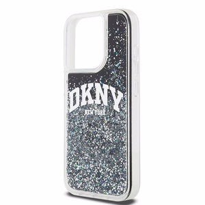 DKNY DKHCP15LLBNAEK iPhone 15 Pro6.1" melns maciņš Liquid Glitter Big Logo