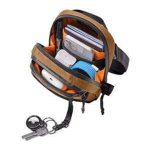 TOMTOC Aviator-T37 travel bag with shoulder strap X-Pac 1.3L (brown)