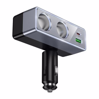 Car charger Hoco 1xUSB A + 1xUSB C+2x cigarette lighter ports PD QC3.0 max 240W/24V Z65B black