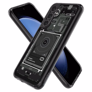 Spigen Ultra Hybrid viedtālruņa apvalks Samsung Galaxy S23 FE - tumši pelēka (Zero One raksts)
